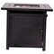 Emma and Oliver Calder 50,000 BTU Propane Fire Table with Wicker Motif Steel Base and Steel Tabletop with Included Lid, Lava Rocks, and Tank Holder